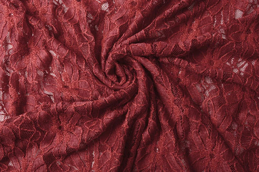 Attēls ar Mežģīņu audums - bordo 120 g/m² – pieejams Šarlotes audumi