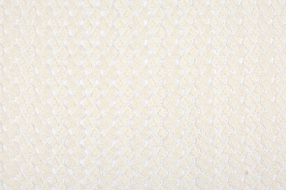 Lace-Stoff - milchweiß mit goldenen Akzenten 170 g/m²