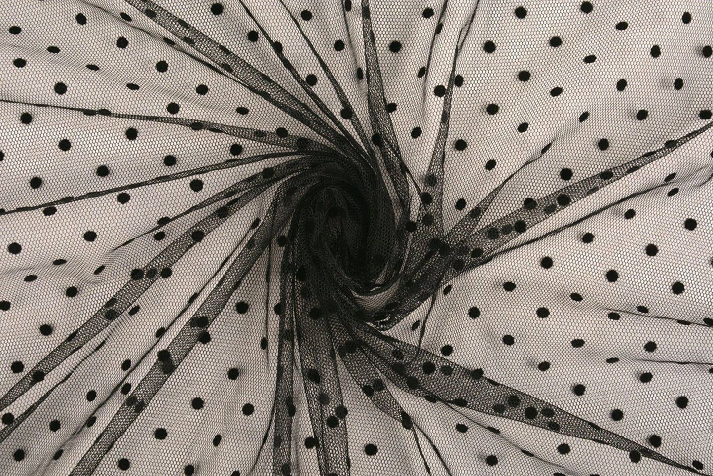 Tulle doux à pois - noir