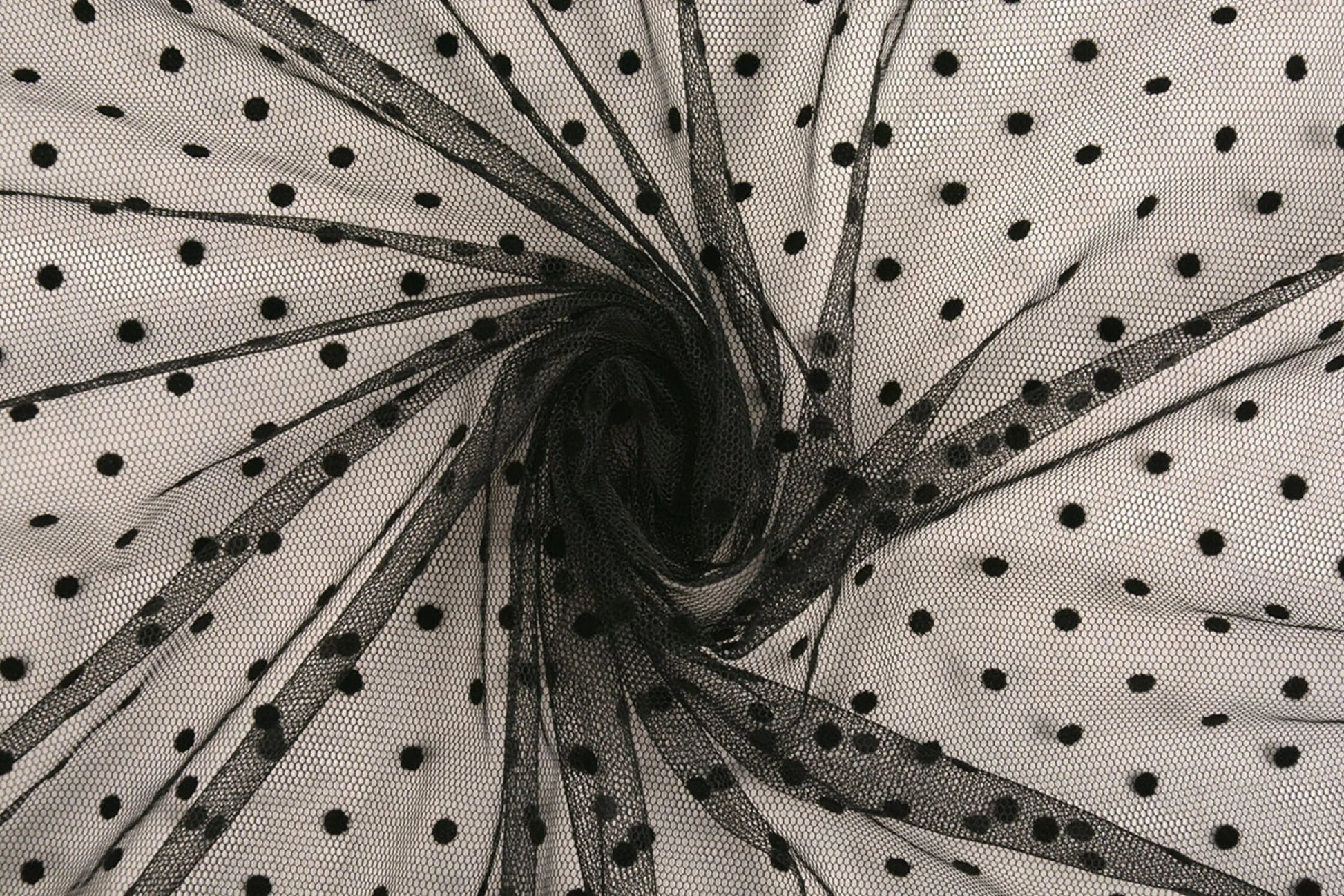 tulle doux à pois - noir