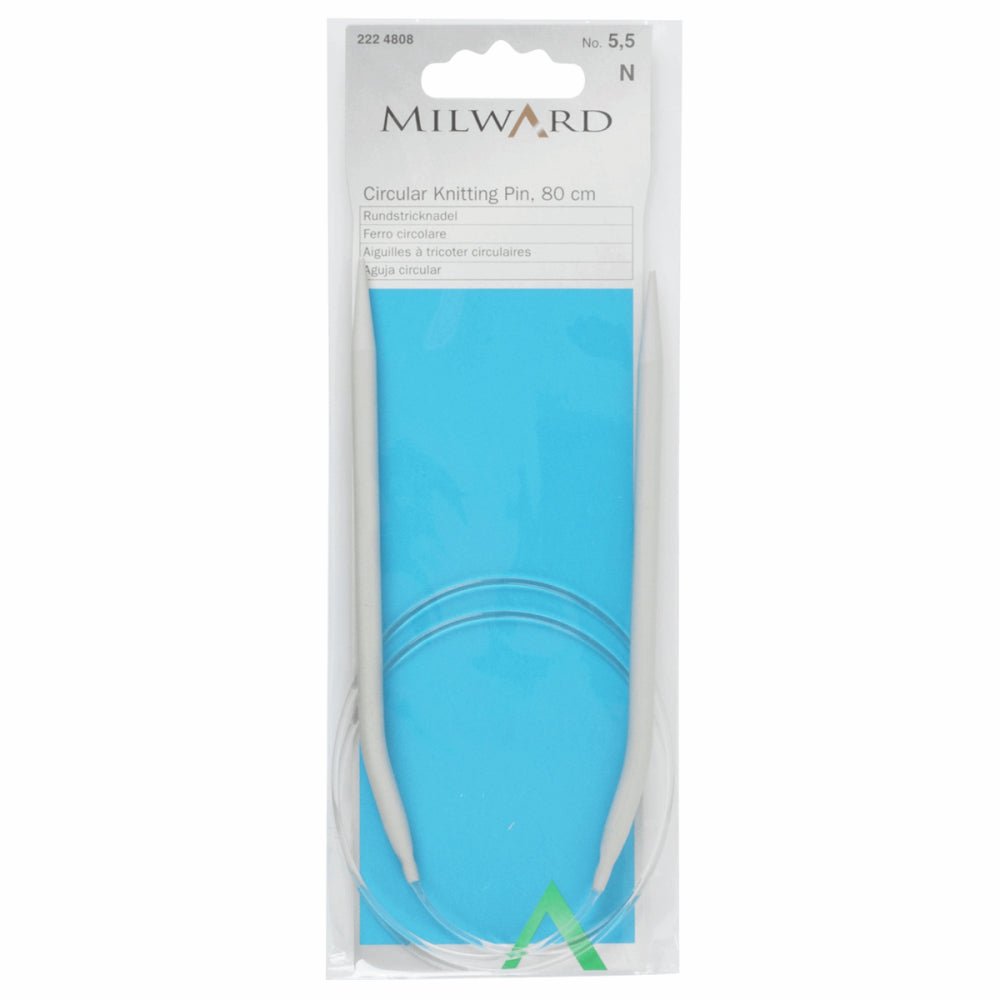 Milward Aiguilles à tricoter circulaires en aluminium- 5.50 mm x 80 cm