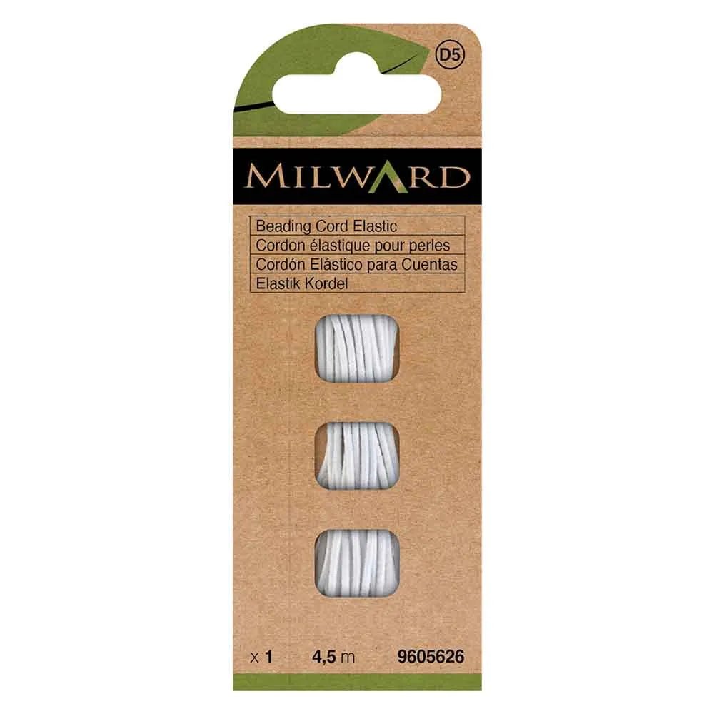 Milward cordon élastique pour perles 1.3 mm 3.6m - blanc