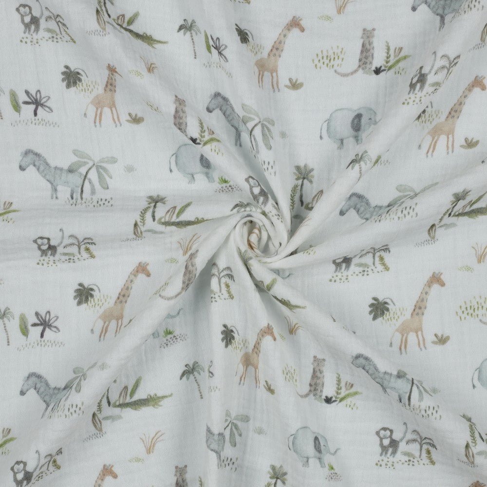 Mousseline - animaux d’Afrique 115 g/m²
