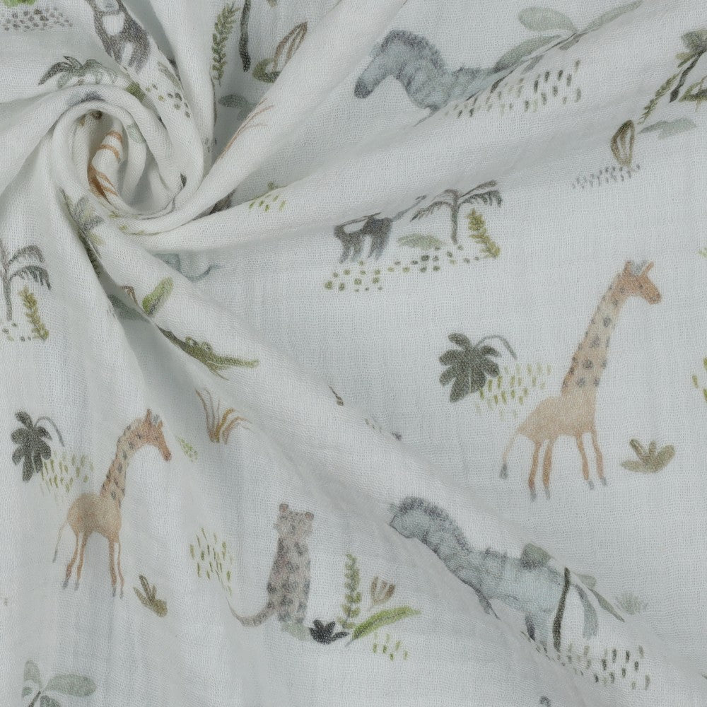 Mousseline - animaux d’Afrique 115 g/m²
