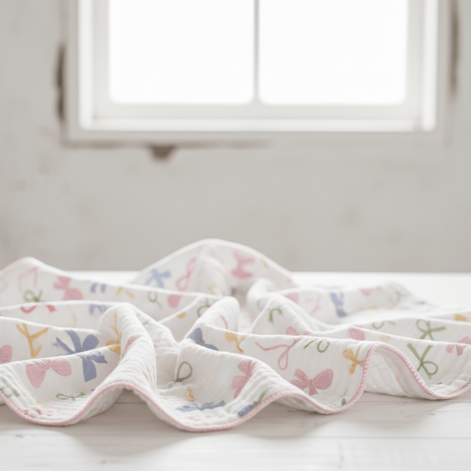 Image de Muslin - nœuds 120 g/m² – disponible chez Šarlotes audumi