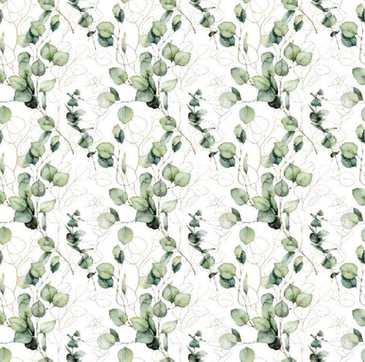 Image de mousseline - eucalyptus 120 g/m² – disponible chez Šarlotes audumi
