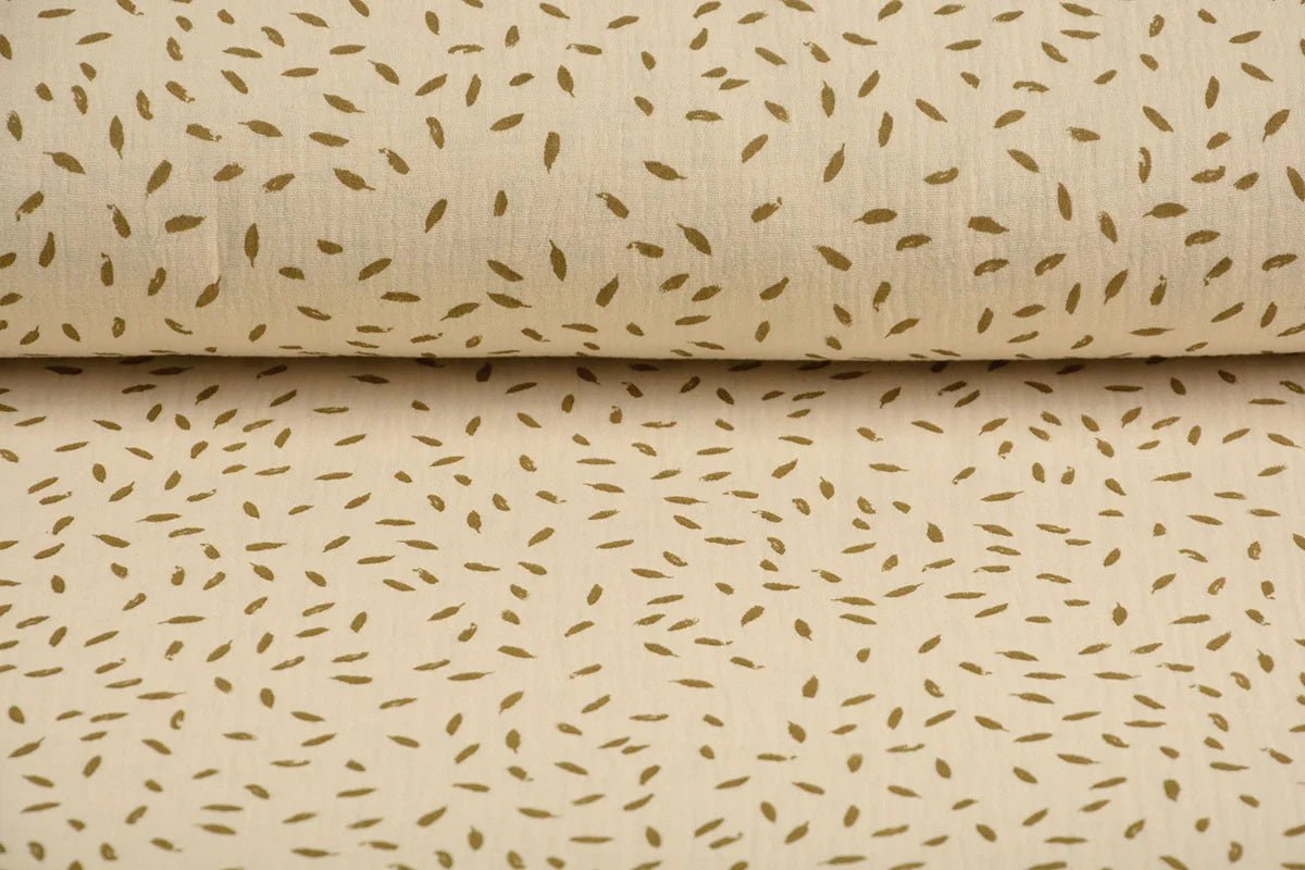 Motif de petites feuilles en mousseline 125 g/m²