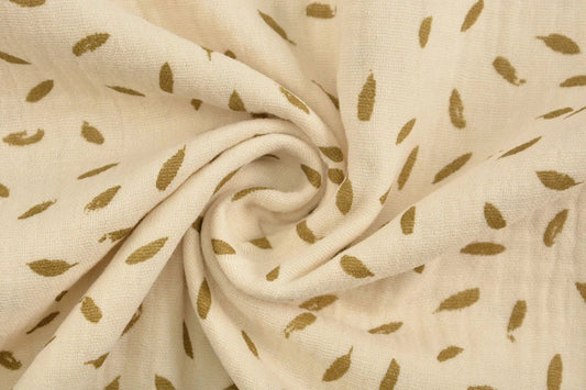 Muslin à petit motif de feuilles 125 g/m²