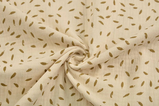Mousseline à motif de petites feuilles 125 g/m²