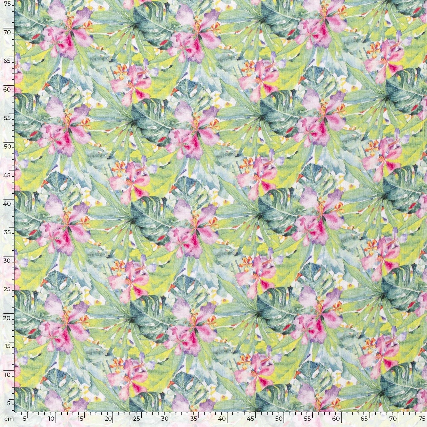 Mousseline - feuilles tropicales 130 g/m²