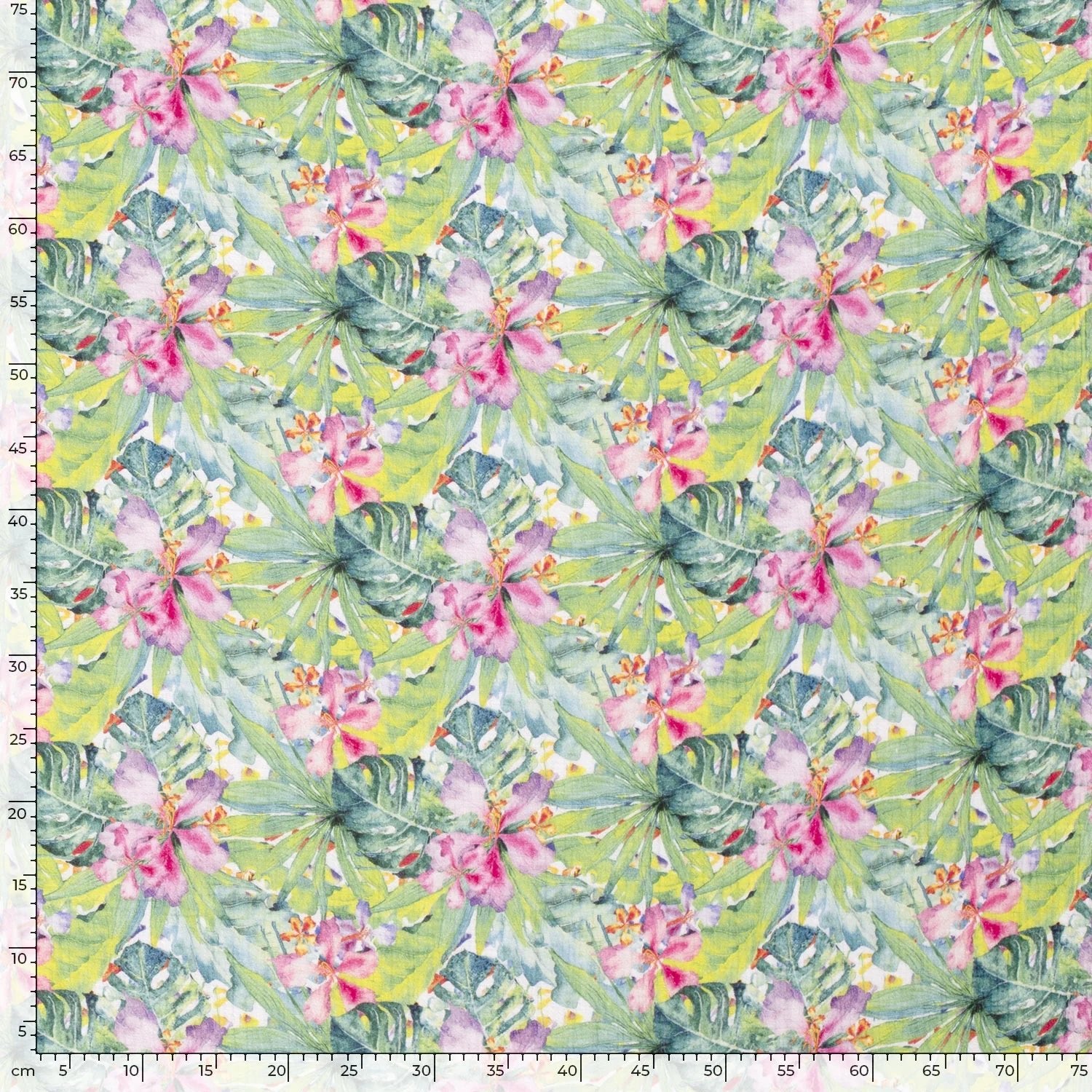 Mousseline - feuilles tropicales 130 g/m²
