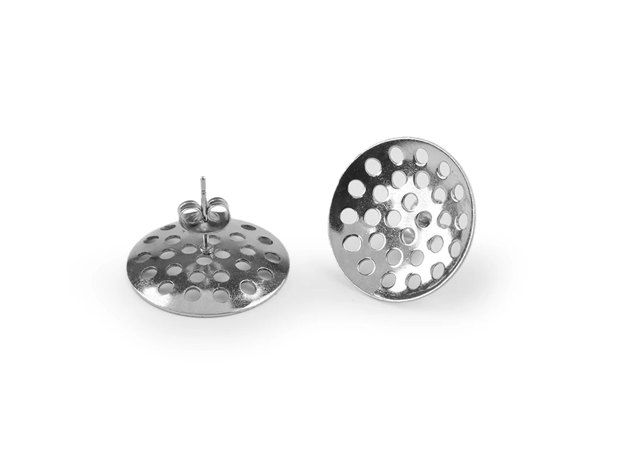 Clous d’oreilles en acier inoxydable avec grille Ø16/18/20 mm + fermoirs inclus | 2 pcs.