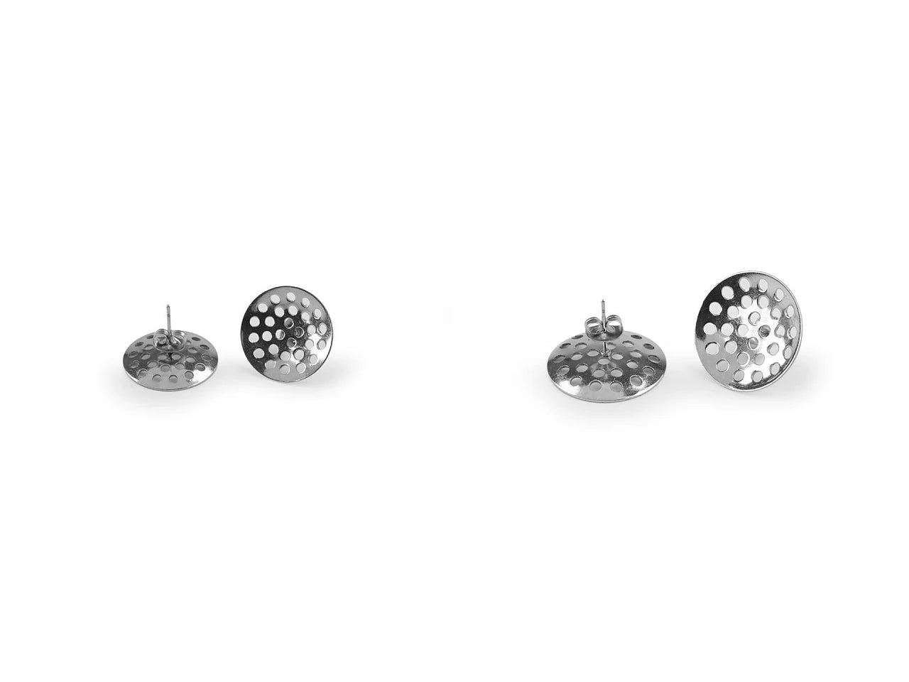 Supports de boucles d’oreilles en acier inoxydable avec grille Ø16/18/20 mm + fermoirs, lot de 2 pièces.
