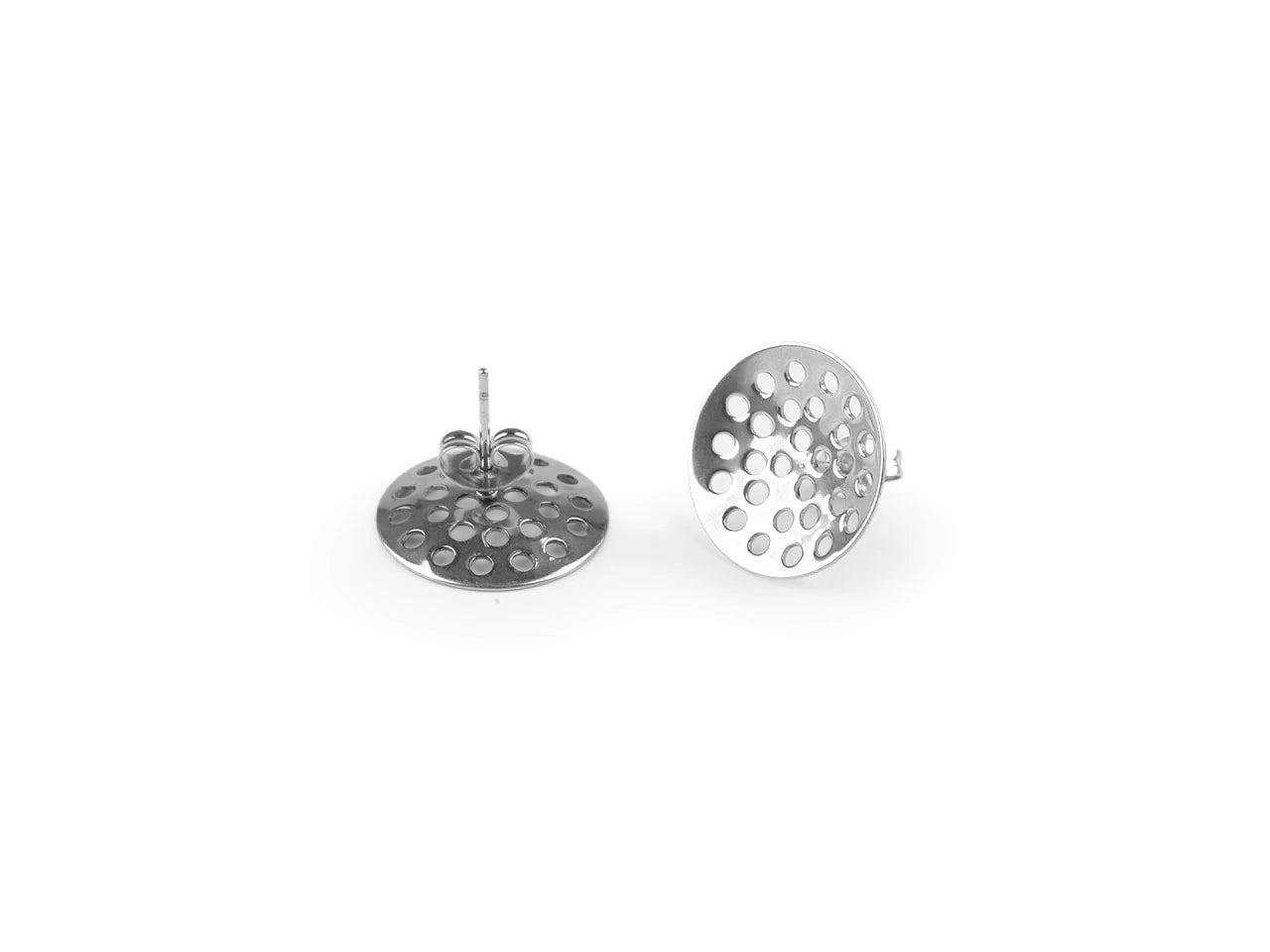 Clous d’oreilles en acier inoxydable avec tamis Ø16/18/20 mm + fermoirs, lot de 2 pcs.