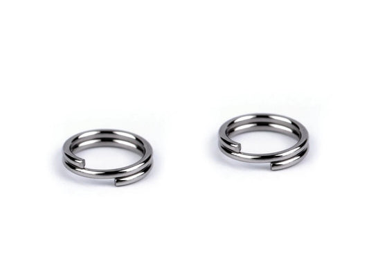 Image d’anneaux de jonction en acier inoxydable (split jump rings) Ø6 mm 10 g – disponible chez Šarlotes audumi