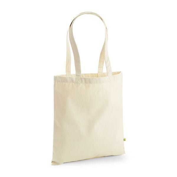Image d’un sac en tissu en coton biologique 38 × 42 cm 260 g/m² – disponible chez Šarlotes audumi