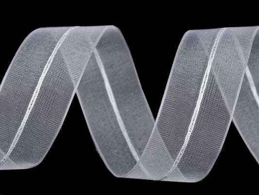 Organza ribbon with lurex | 26 mm, 5 m|various shades