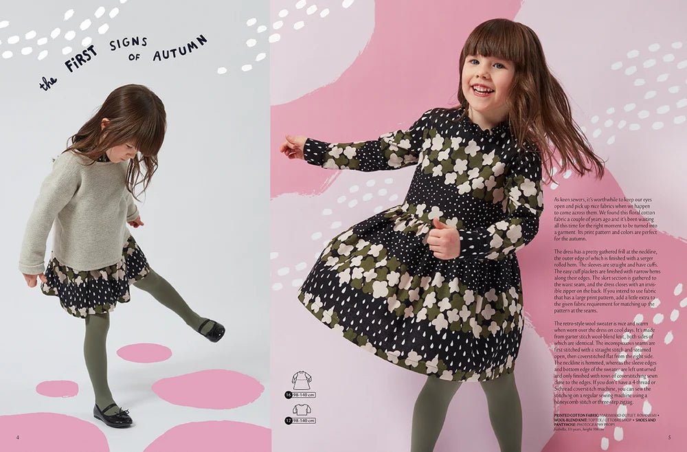 Kuva: OTTOBRE design Kids 4/2018 – englanninkielinen lastenvaatteiden kaavalehti – saatavilla verkossa Šarlotes audumi