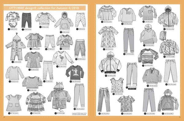 Kuva: OTTOBRE design Kids 4/2018 – englanninkielinen lastenvaatteiden kaavalehti – saatavilla verkossa Šarlotes audumi