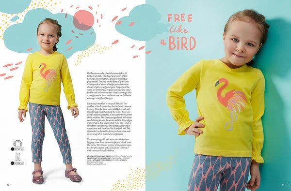 Kuva: OTTOBRE design Kids 4/2018 – englanninkielinen lastenvaatteiden kaavalehti – saatavilla verkossa Šarlotes audumi