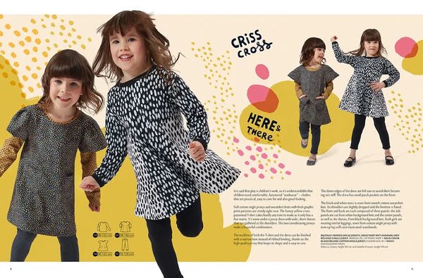 Kuva: OTTOBRE design Kids 4/2018 – englanninkielinen lastenvaatteiden kaavalehti – saatavilla verkossa Šarlotes audumi