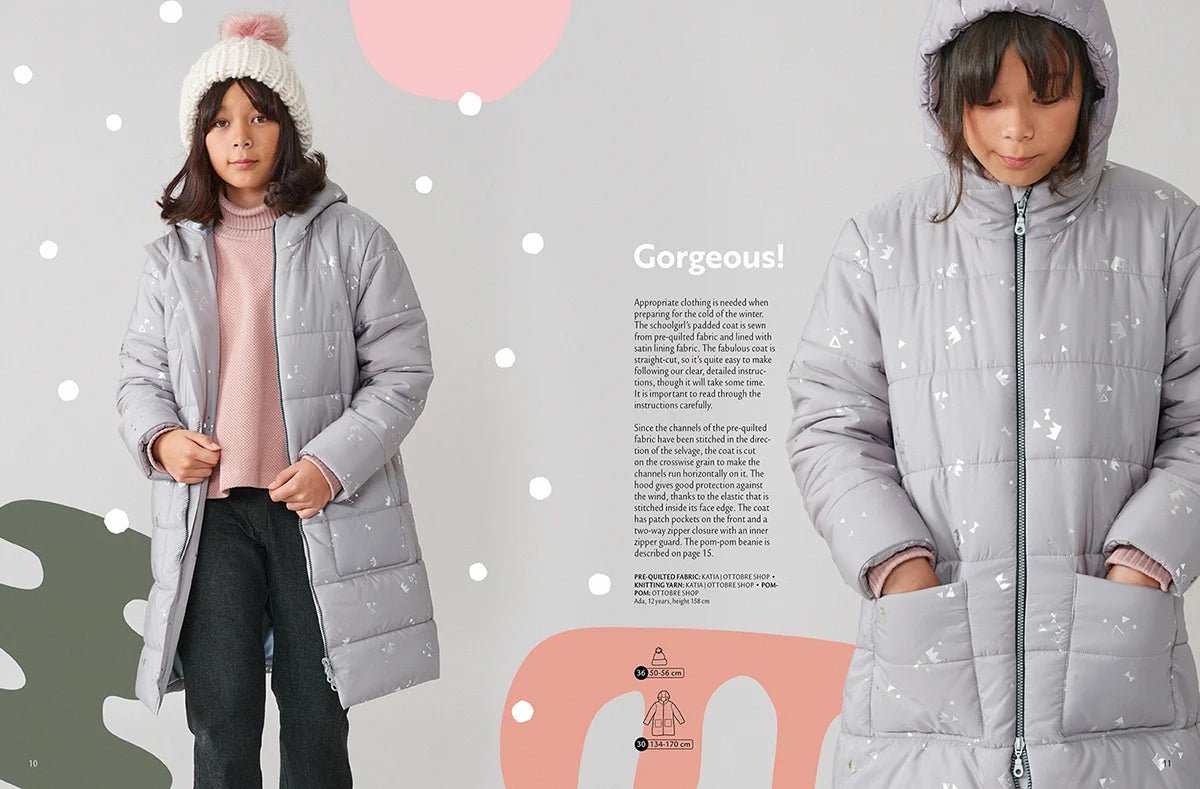 Kuva: OTTOBRE design Kids Winter – englanninkielinen lastenvaatteiden kaavalehti – saatavilla verkossa Charlottes-kangasverkkokaupasta