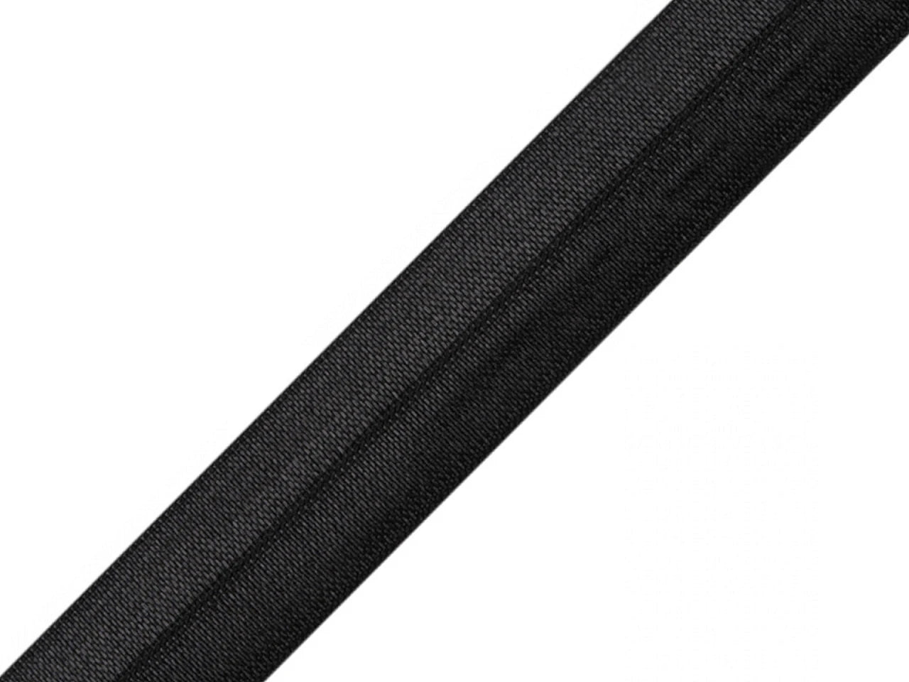 Élastique plié – 2 cm noir brillant