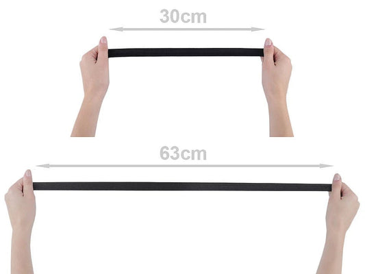 Folded elastic, 2 cm, black with a sheen