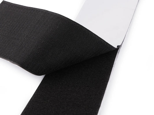 Image of self-adhesive Velcro tape, 10 cm - black – available at Charlotte’s Fabrics