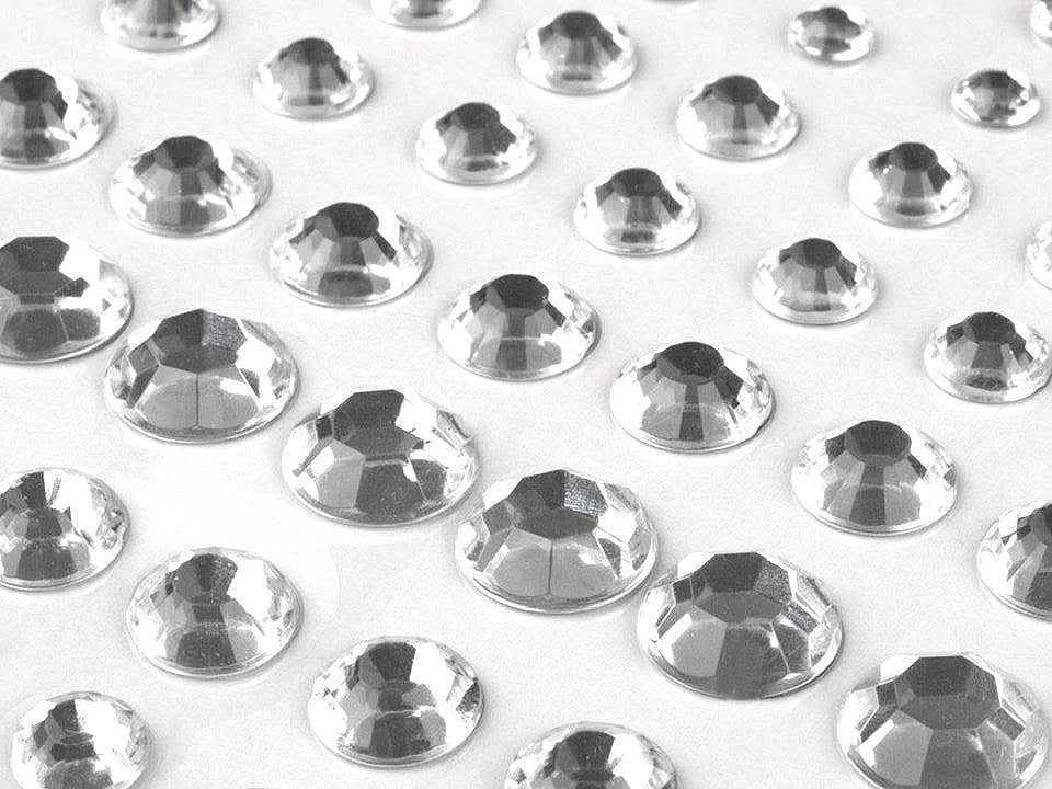 Image with self-adhesive crystal stones in various sizes 6–12 mm – available online at Šarlotes audumi