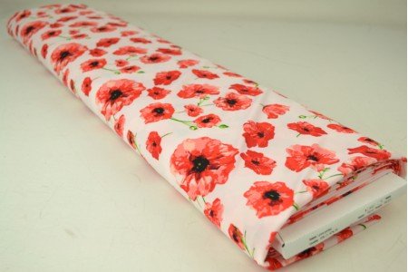 Swimsuit lycra fabric - poppies 220 g/m²