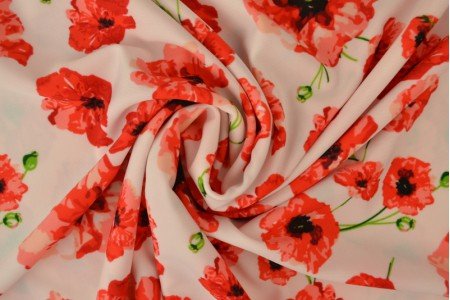 Swimsuit lycra fabric - poppies 220 g/m²