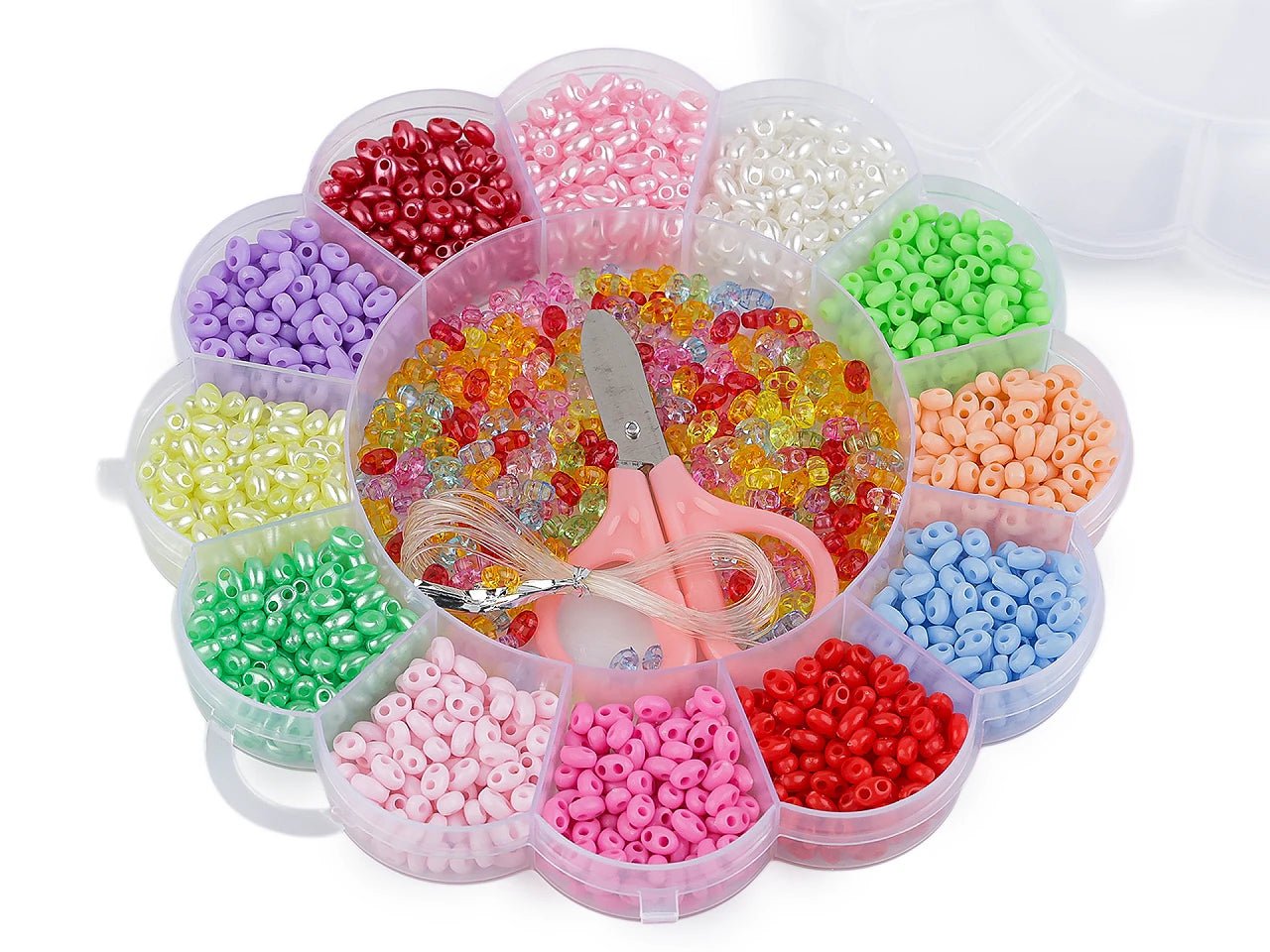 Image of Bead Set| Plastic beads in a box (mix) – available at Šarlotes audumi