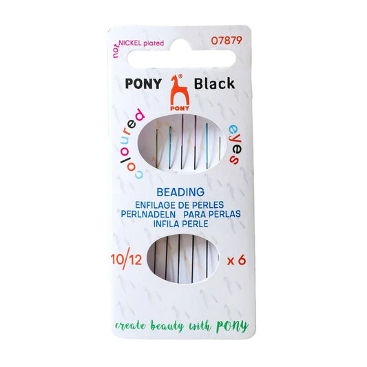 alt
Image of black beading needles with a colored eye No. 10–12 (6 pcs) Pony – available at Charlotte's Fabrics