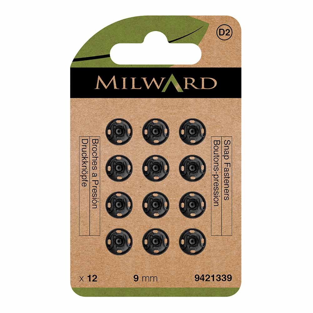Pressions à coudre Ø9 mm Milward - noires