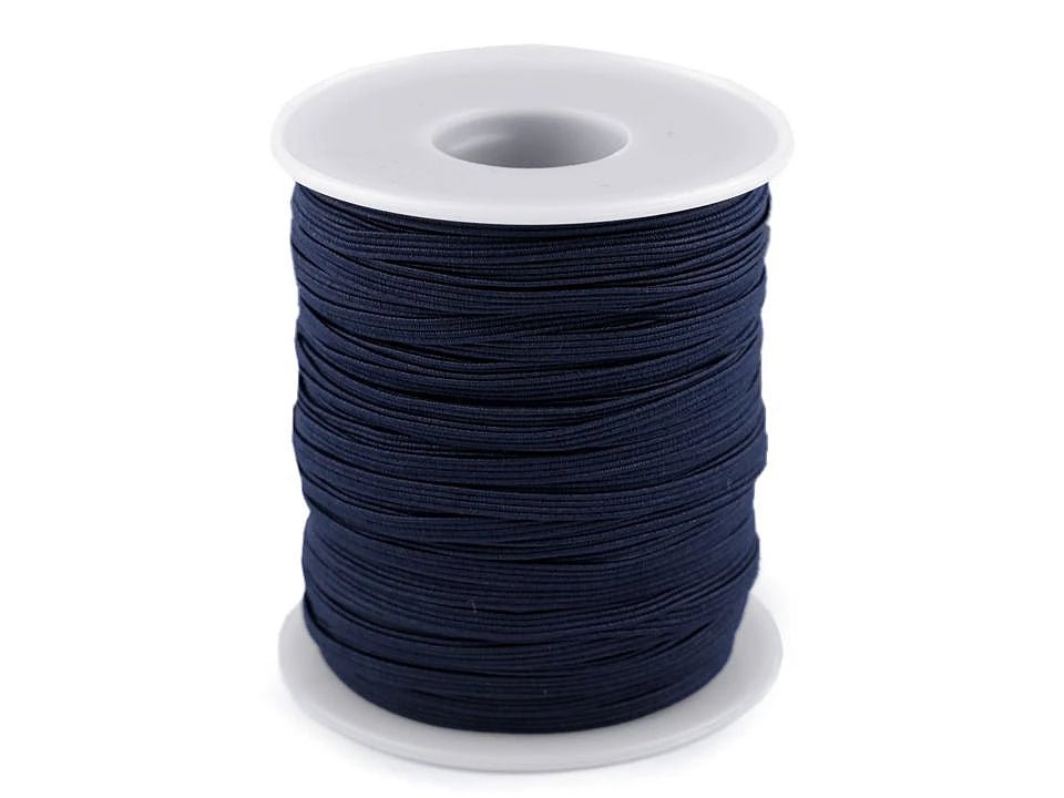 Élastique plat - 3 mm bleu foncé