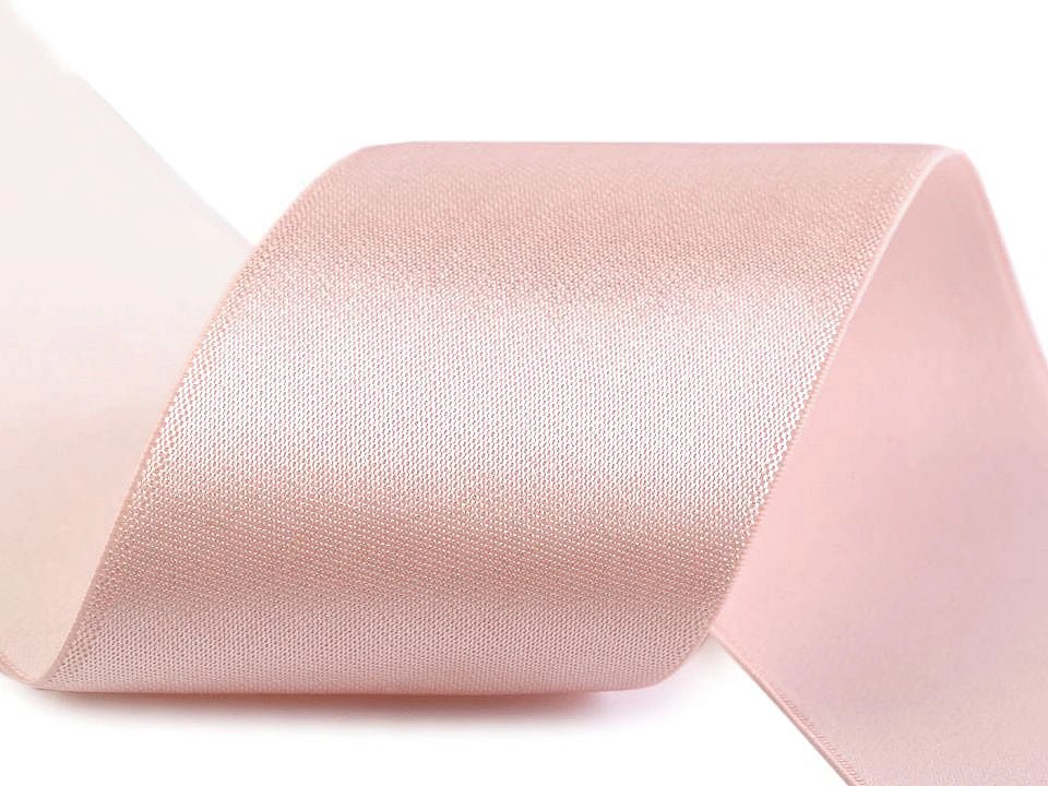 Élastique plat satiné 5 cm - rose poudré