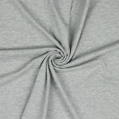 Jersey de coton fin - gris chiné 215 g/m²