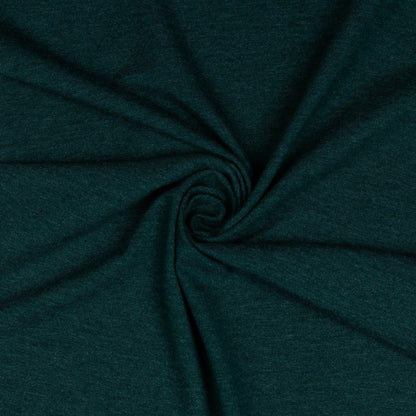Plānā kokvilnas trikotāža - tumši zaļš melanžs 215 g/m²