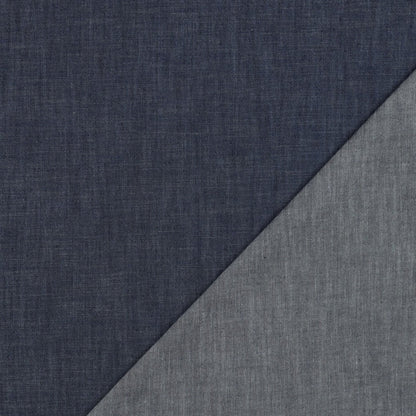 Attēls ar Plāns Džinsu audums kleitām, krekliem - tumšais indigo zils 135 g/m² – pieejams Šarlotes audumi