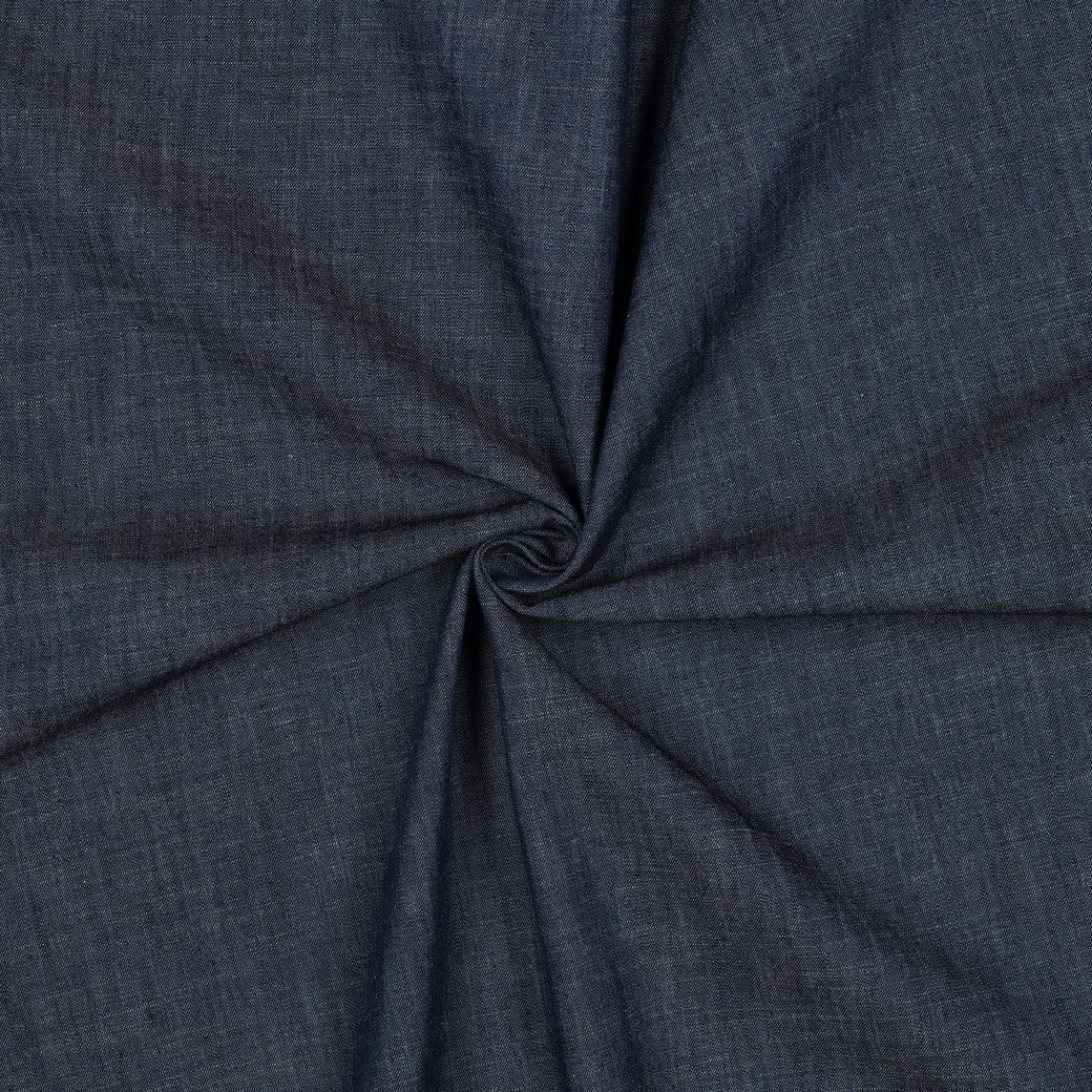 Attēls ar Plāns Džinsu audums kleitām, krekliem - tumšais indigo zils 135 g/m² – pieejams Šarlotes audumi