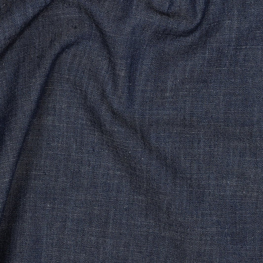 Attēls ar Plāns Džinsu audums kleitām, krekliem - tumšais indigo zils 135 g/m² – pieejams Šarlotes audumi