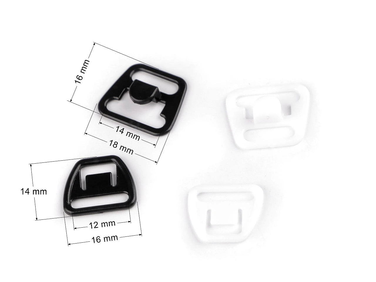 Attēls ar Plastmasas aizdare krūšturiem |12 mm, iepakojums 10 gb. – pieejams Šarlotes audumi