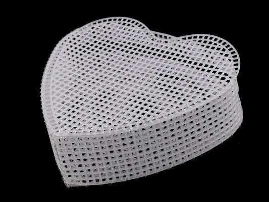 Image of plastic canvas for a heart-shaped purse – available at Charlotte's Fabrics