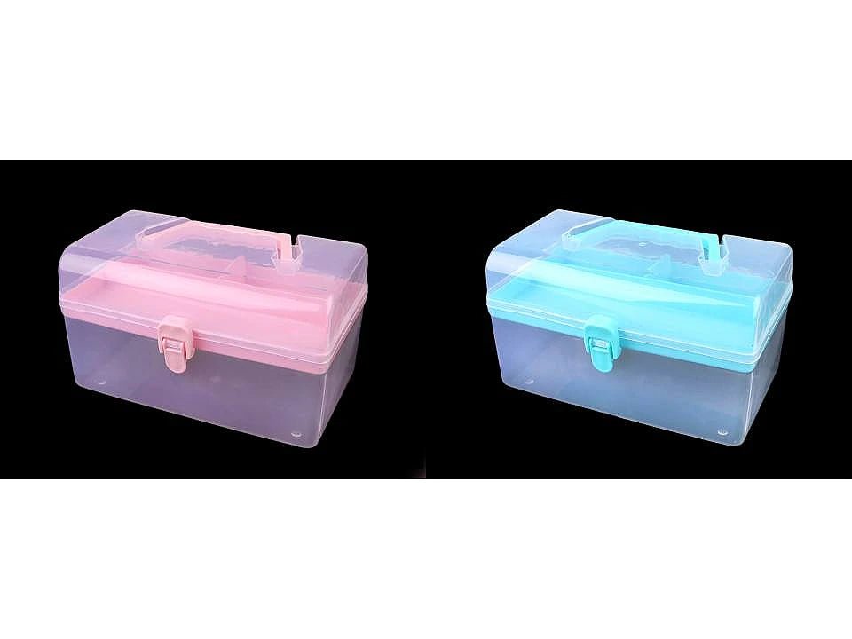 Boîte en plastique avec poignée pour loisirs créatifs