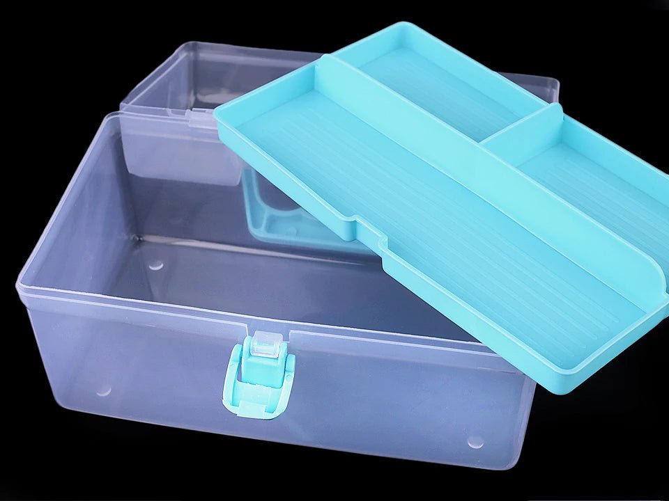 Boîte en plastique avec poignée pour loisirs créatifs