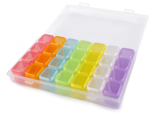 Image of a plastic organizer with 28 compartments – available at Charlotte's Fabrics