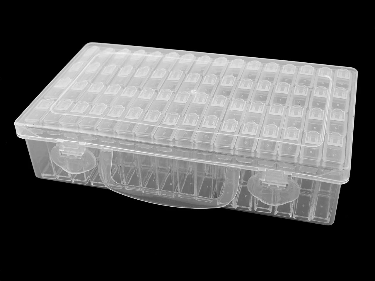 Organisateur en plastique avec 64 compartiments et marquage alphabétique