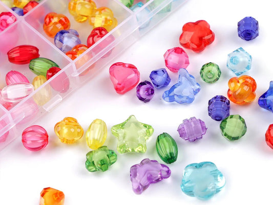Plastic bead set in a box |Ø 8–15 mm | 220 pcs.