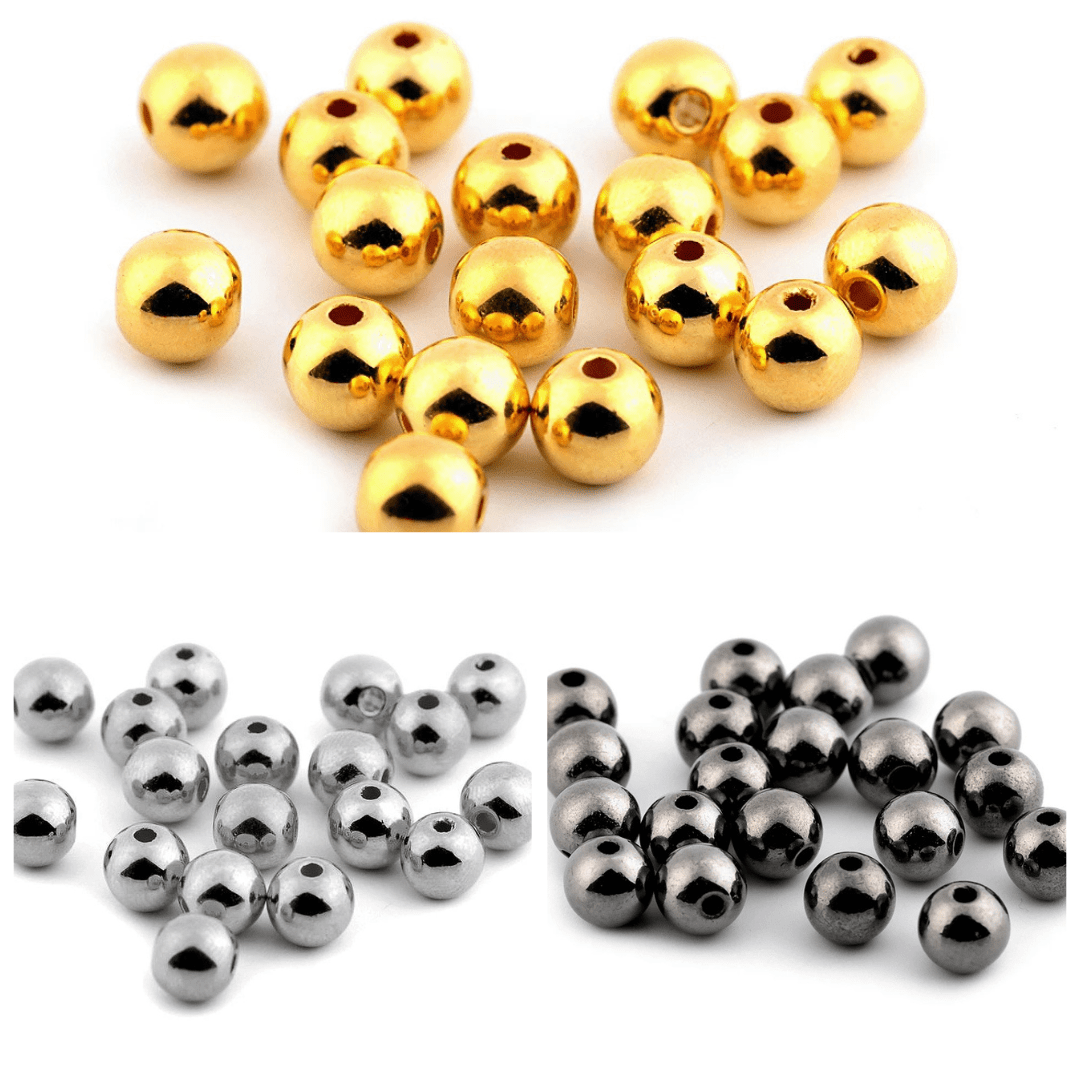 Plastic beads with metallic shine Ø8 mm 20 g| assorted shades